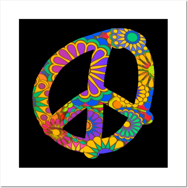 Fun and Colorful Peace Symbol Wall Art by AlondraHanley